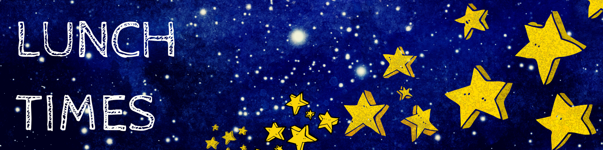 lunch times banner with stars